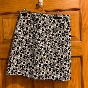 Ann Taylor LOFT black/white floral skirt.